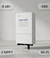 Гібридний інвертор SOLIS S6-EH1P6K-L-PLUS (6 кВт, 48 В, 2 MPPT, Wi-Fi, однофазний)
